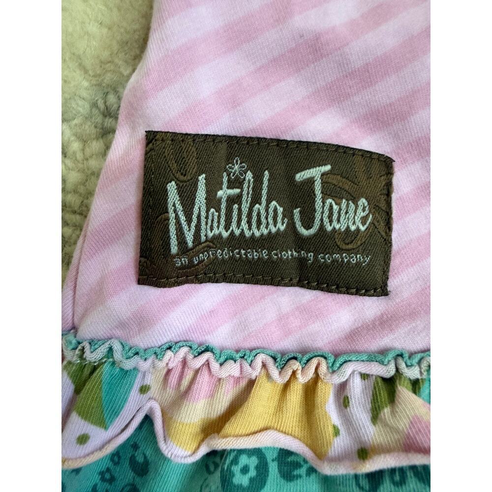Matilda Jane Pink Stripe Ruffle Tank Dress Tunic Top Girls 12M Boutique - Picture 3 of 4